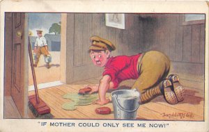 F92/ Artist Signed Postcard c1910 Donald McGill Comic Military Clean 5