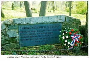 British Soldiers Grave Minute Man Natl Historical Park Massachusetts Postcard