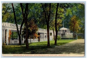 1913 Colonade & Magnesia Springs Bedford Pennsylvania PA Antique Postcard 