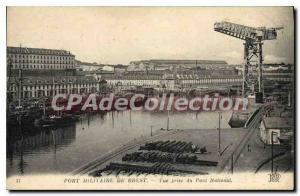Postcard Old Port of Brest military view from the bridge National