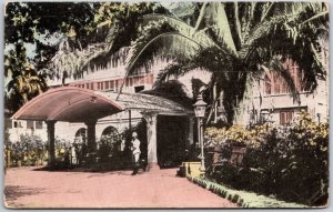 King's House Home Of Governor Kingston Jamaica Entrance Landscape Postcard