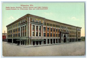 c1910s Public Service Building Electric Railway Milwaukee Wisconsin WI Postcard