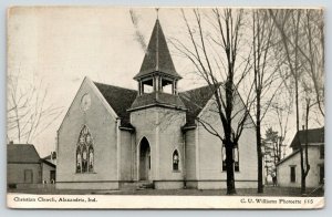 Alexandria Indiana~Christian Church~Stained Glass~Steeple~Homes~1908 CU Williams