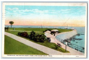1927 Promenade And Water Front From Lynn Shore Drive Massachusetts MA Postcard