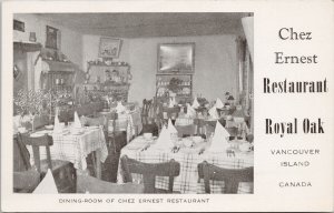 Victoria BC Chez Ernest Restaurant Advertising Royal Oak Unused Postcard G57