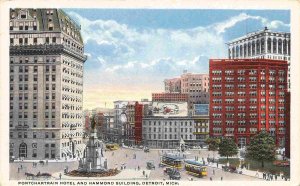 Pontchartrain Hotel Hammond Building Detroit Michigan 1930s postcard