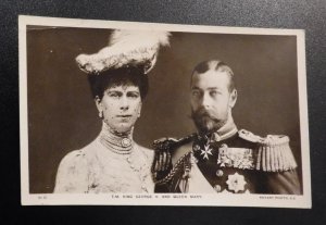 Mint England Royalty Postcard RPPC TM Their Majesties Queen Mary King George V
