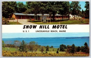 1961 Snow Hill Motel Lincolnville Beach Maine ME Penobscot Bay Posted Postcard