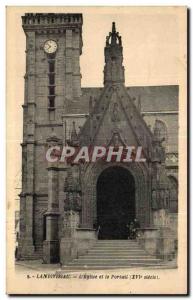 Old Postcard Landivisiau The Church and the Portal