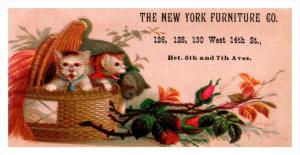 13422   Trade Card  NY City Furniture Co.   Cats in basket