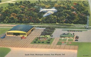 Postcard 1947 Indiana Fort Wayne Smith Field Municipal Airport Birdseye 23-12303