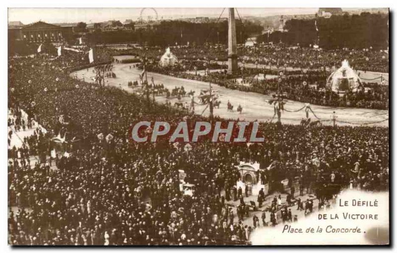 Old Postcard Militaria Paris Defile Victory Place Concorde