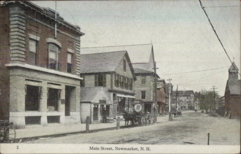 Newmarket NH Main Street c1910 Postcard