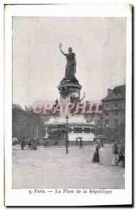 Old Postcard Paris place de la Republique