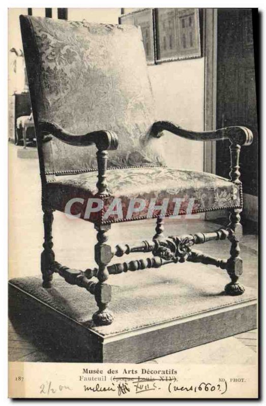 Old Postcard Musee des Arts Decorative Armchair