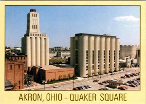 Akron, OH Ohio QUAKER SQUARE SHOPPING CENTER/MALL Hotel~Restaurants 4X6 Postcard