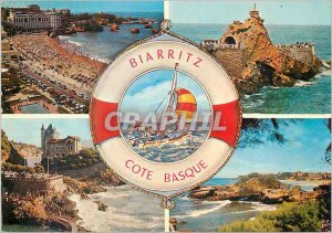 Postcard Modern Cote Basque Biarritz (Pyrenees Atlantiques) Grande Plage Vill...