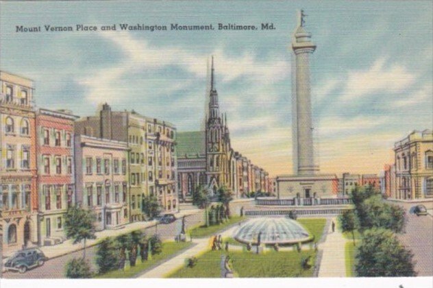 Mount Vernon Place and Washington Monument Baltimore Maryland