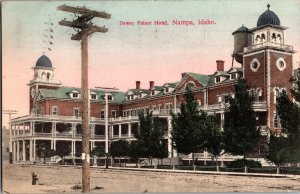 View of Dewey Palace Hotel, Nampa ID c1908 Vintage Postcard M44