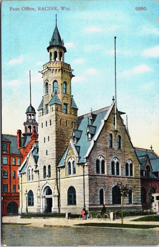 Post Office Racine Wisconsin Vintage Postcard C113