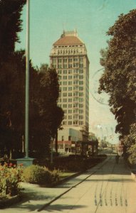 Vintage Postcard Security First National Bank Building Court House Fresno CA