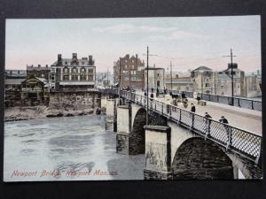 Monmouthshire : Newport Pont Bangor Quai & Shaftesbury Café c1908 par M. J. R.b