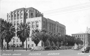 Automobiles Court House Phoenix Arizona 1940s RPPC Photo Postcard 20-1787