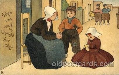 Dutch Children 1907 corner wear, postal used 1907