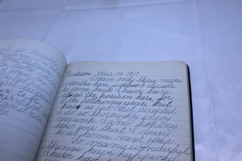 Vintage 1914 Used Black Leather Journal First Entry June 13, 1914