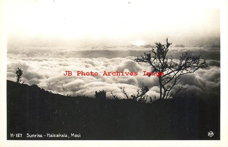 HI, Haleakala, Maui, Hawaii, RPPC, Sunrise, Kodak Hawaii No H-187