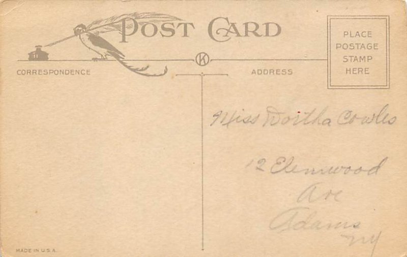 Easter Greetings USA Rabbit Writing on back 