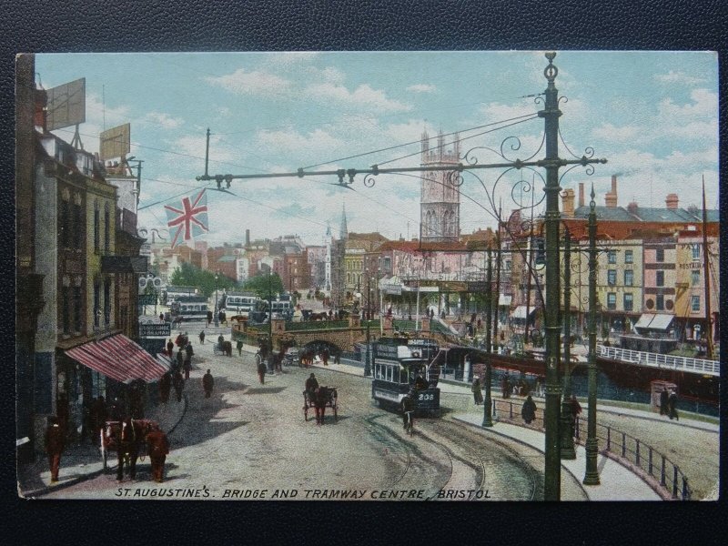 Bristol ST. AUGUSTINE'S BRIDGE & TRAMWAY CENTRE - Old Postcard by Hartmann