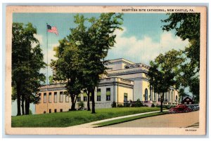 1936 View Of Scottish Rite Cathedral New Castle Pennsylvania PA Vintage Postcard 