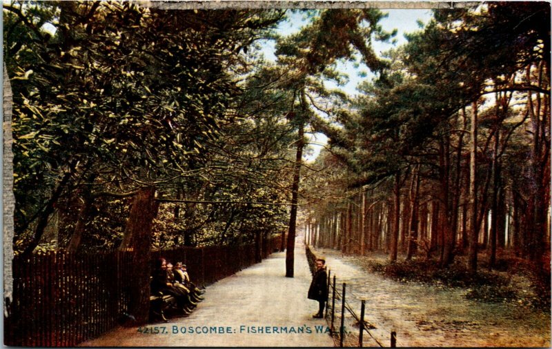 Postcard UK Boscombe Fisherman's Walk C.1910 K6