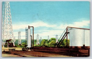 Mining-Factory~Oklahoma Oil Field~Black Gold~Vintage Postcard
