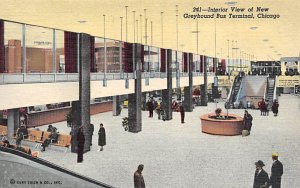 Interior view of new Greyhound bus terminal Chicago, Illinois, USA Bus Unused 