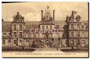 Old Postcard Fontainebleau Palace Facade The Iron Horse Cote