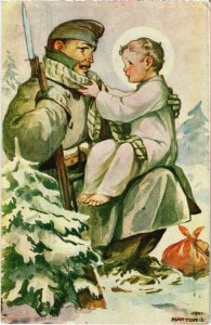 PC HUNGARIAN ARTIST SIGNED SCOUTING BOY SCOUTS (a36435)