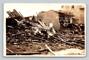 1927 RPPC Tornado Damage St Louis MO Missouri Enright Ave Rinehart Photo No. 27