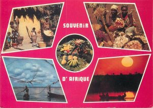 Africa in colors several aspects ethnic life multi views postcard