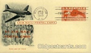 4c Air Mail Airplane, Aviation, 1949 light crease right edge