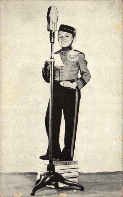 Philip Morris Cigarette Boy at Microphone Used WWII Postcard