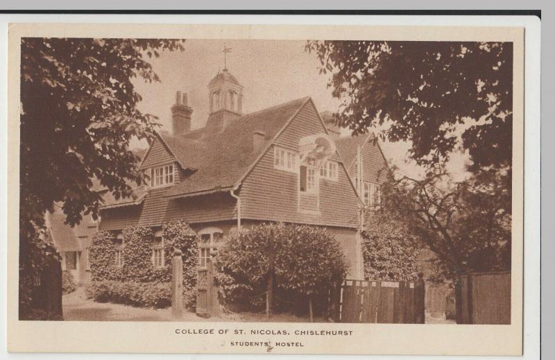 London; College Of St Nicholas, Chislehurst, Students Hostel PPC Unused