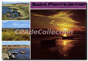 Postcard Old Saint Pierre la Mer Aude Beach and Rocks