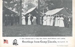 Springfield Illinois Camp Lincoln Officers Ladies Antique Postcard K99622