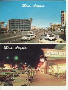 AZ   MESA    STREET SCENE   2 postcards