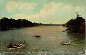 Vtg 1910s Boats On Damariscotta River Maine ME Unused Postcard