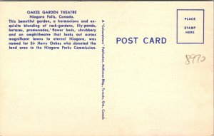 Oakes Garden Theatre Niagara Falls Canada Postcard unused 1930s/40s 