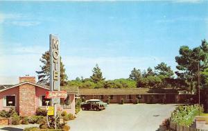 Monterey CA Driftwood Motel AAA Approved Woodie Old Cars Postcard