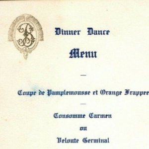 1914 The Biltmore Hotel New York Dinner Dance Menu Vintage Original 